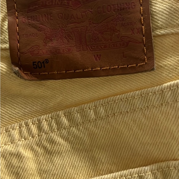 Cropped yellow original Levis 501s 27x26 - Picture 6 of 8
